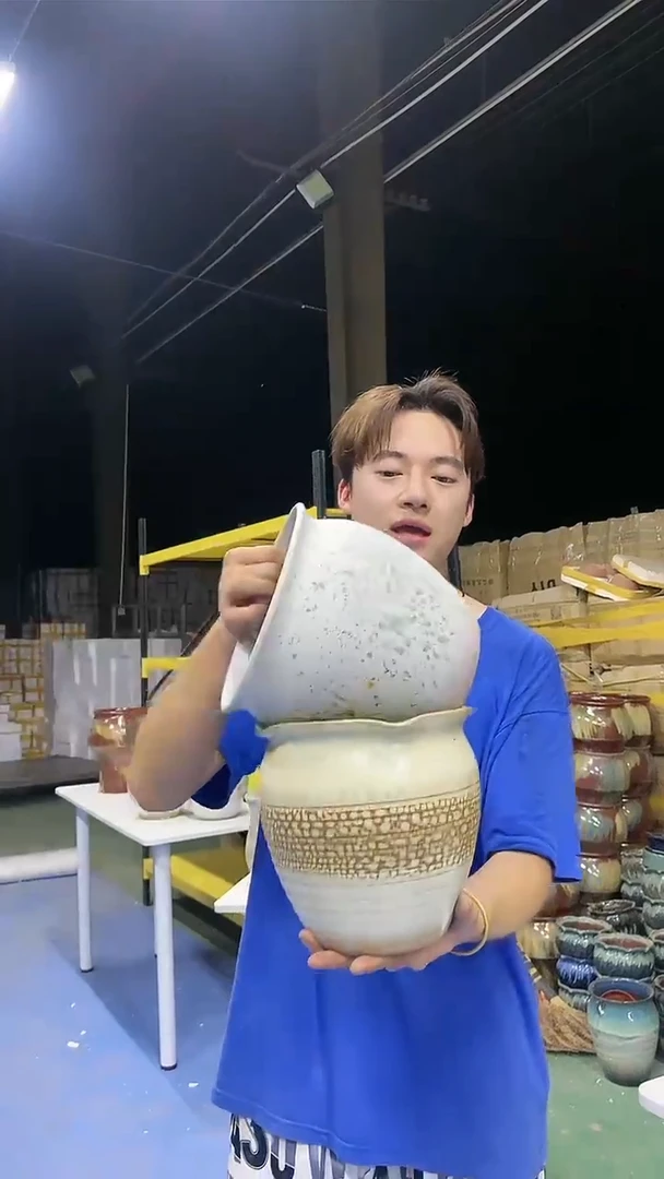 宜兴紫砂粗陶花盆