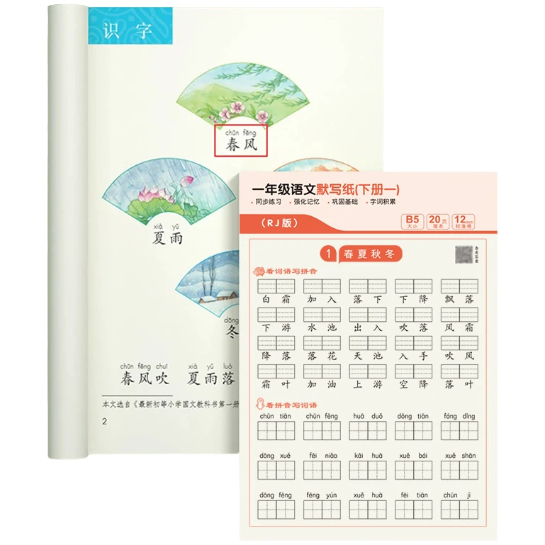 1-3年级语文默写纸语文汉字拼音练字帖小学生拼音识字人教版同步