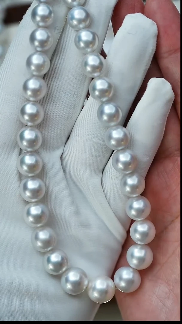 颈饰未镶嵌海水珍珠澳白维纳斯9.1-11.3mm项链+真科研大证