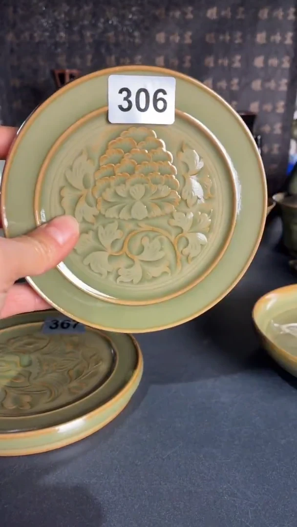 耀州窑仰山塔式牡丹壶承306