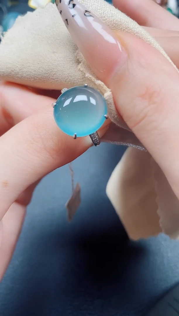 银S925镶嵌戒指翡翠翡翠