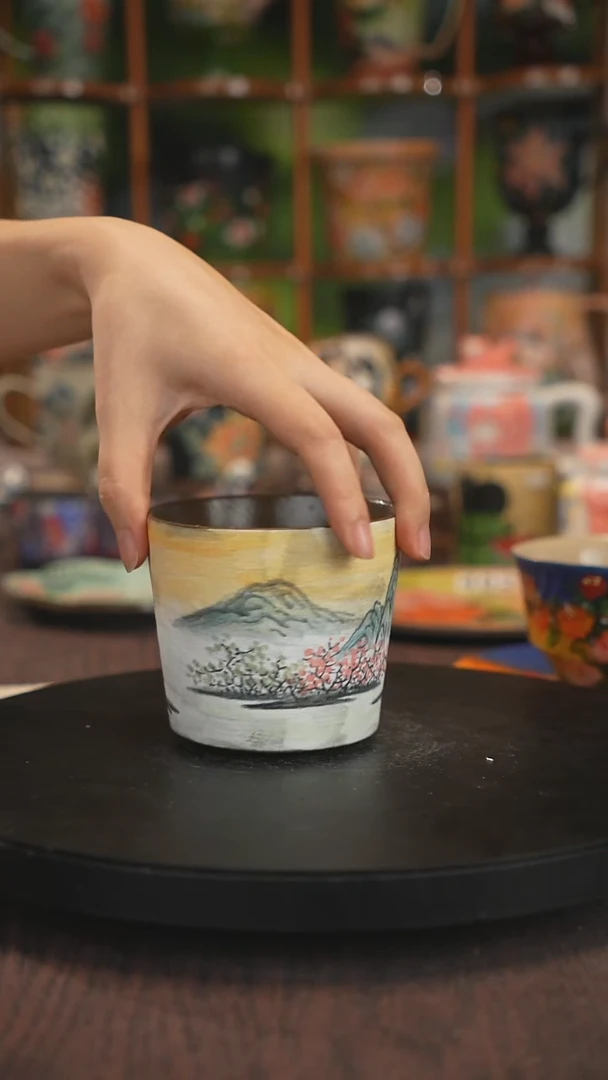 紫砂油画釉下彩手绘