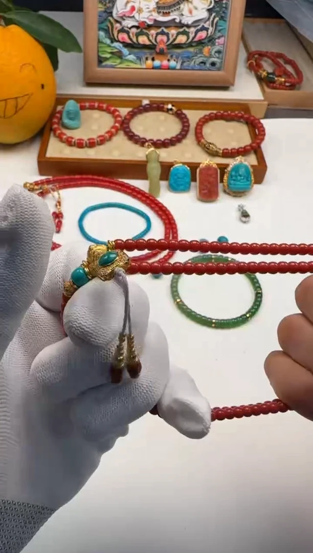 18K金镶嵌手串手串南红玛瑙森*～手串手串