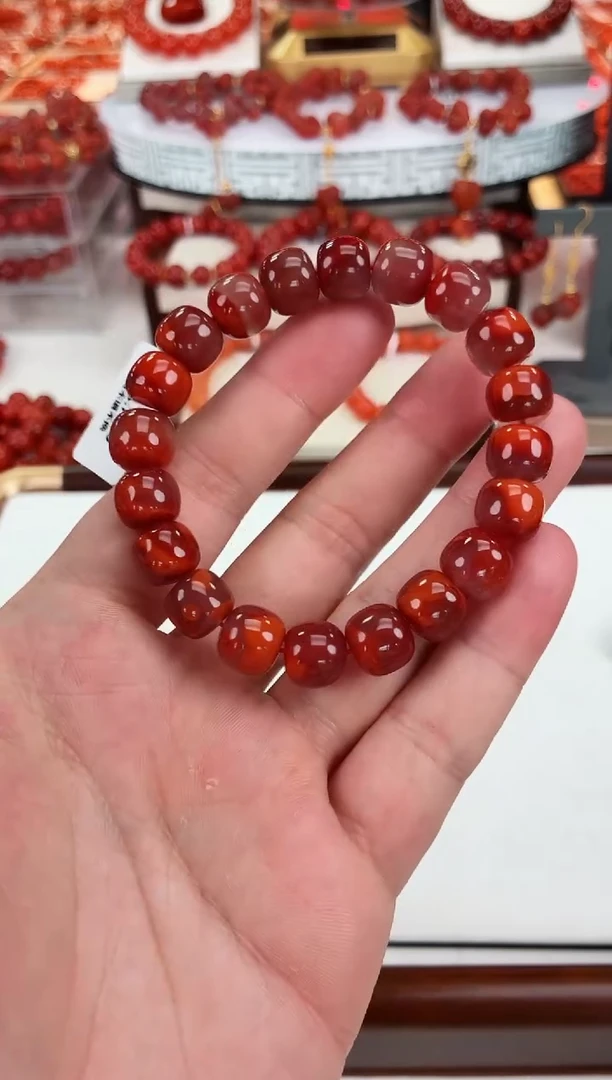 南红玛瑙瓦西老型手串10+未镶嵌一个/条