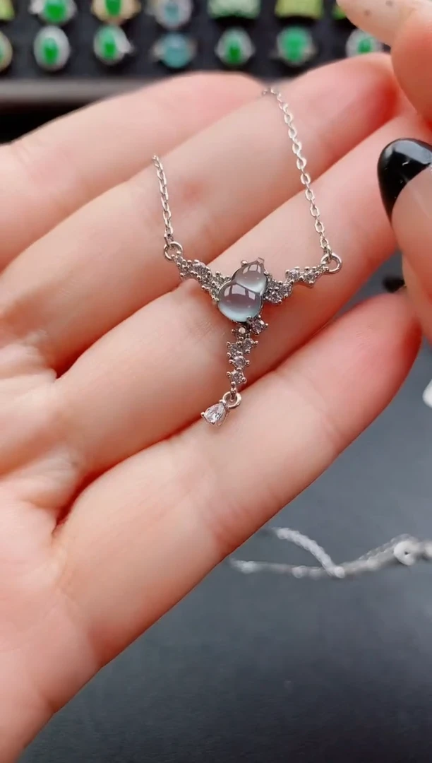 套链银S925镶嵌翡翠1