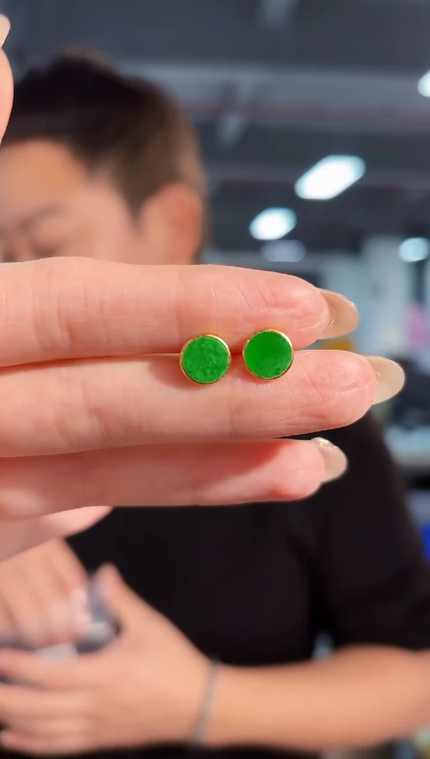 【闪购商品】翡翠耳饰未镶嵌 缅料A货/支持复检/一对