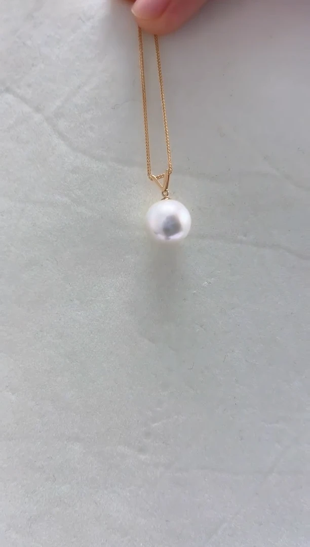 吊坠(赠链)18K金镶嵌淡水珍珠欢*✨13-14吊坠vv