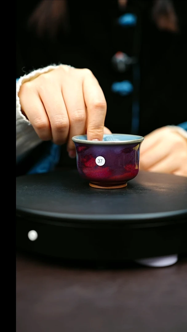 37#原矿钧瓷炉钧釉直口杯