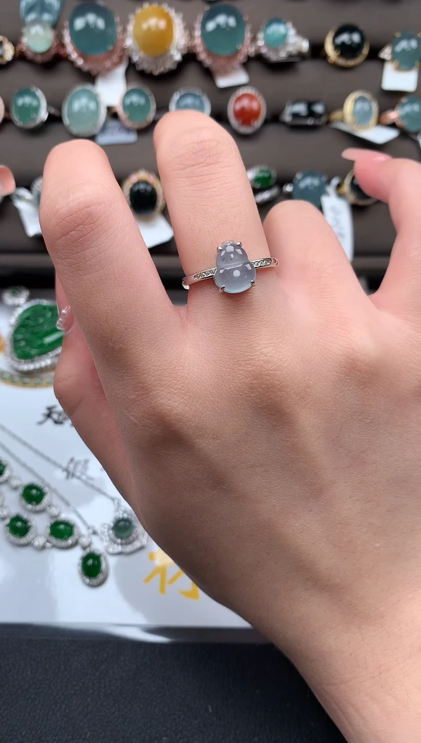 【闪购商品】翡翠戒指银S925镶嵌52141