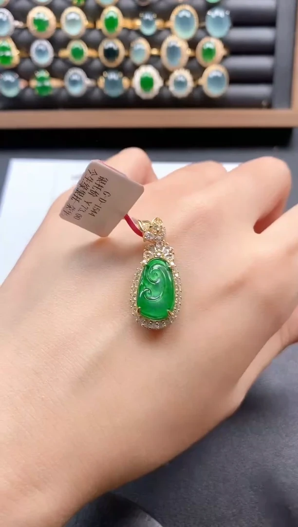 银S925镶嵌戒指翡翠51511