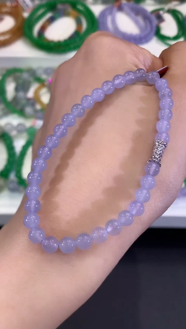 未镶嵌手串翡翠C155 紫货有色差 多样性一件发货