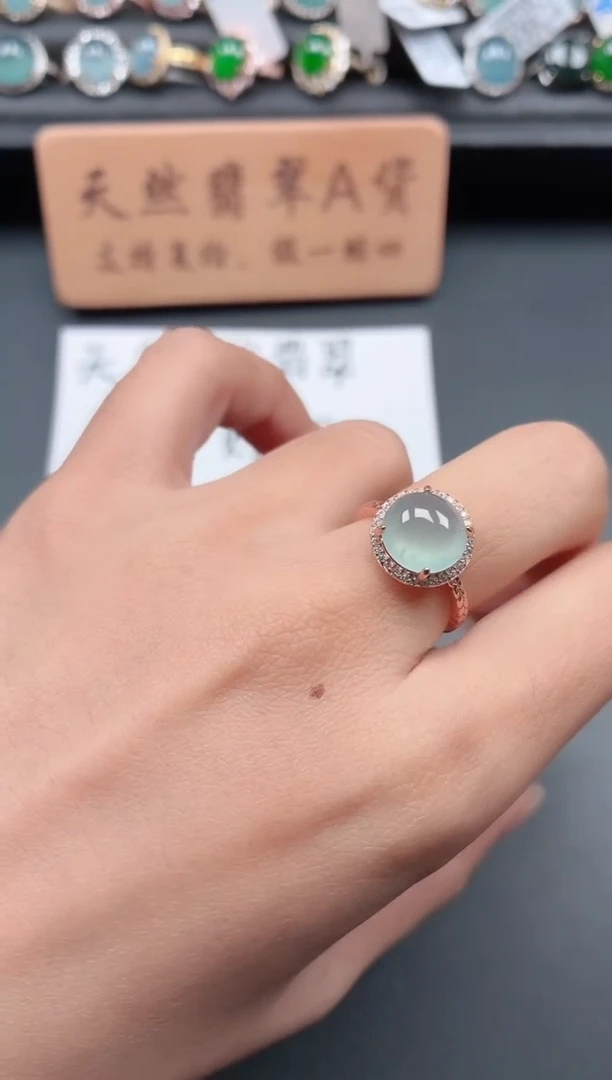 银S925镶嵌戒指翡翠11