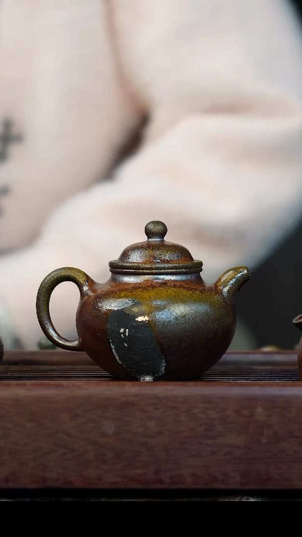 茶壶紫砂柴烧紫砂天青莲子