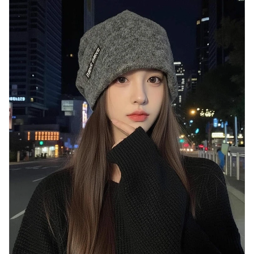 2025新款堆堆帽秋冬韩版时尚百搭显脸小包头帽防寒保暖护耳冷帽子
