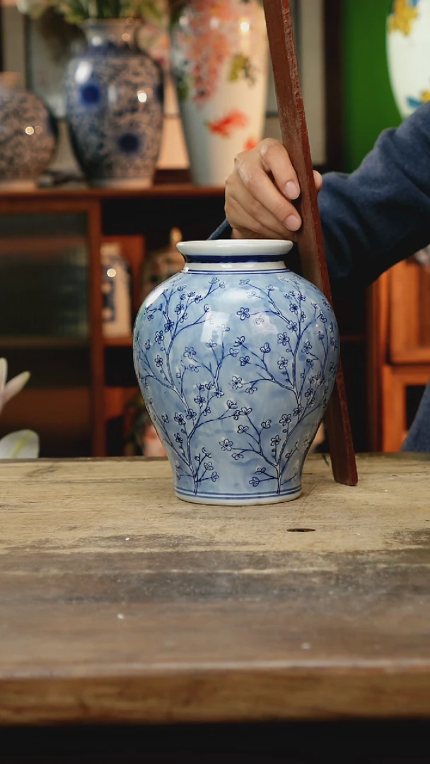 瓷片 景德镇纯手工釉下彩精品花瓶