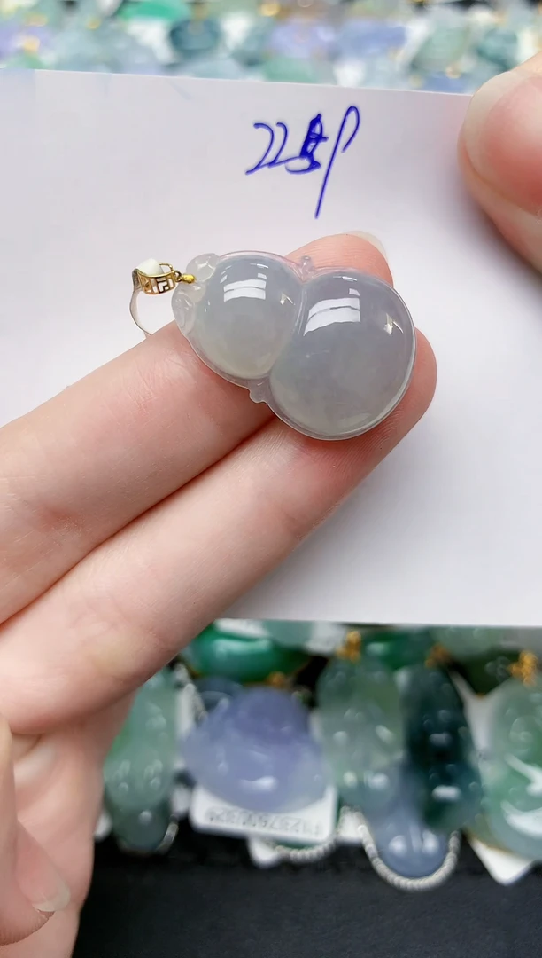 颈饰18K金镶嵌翡翠天然缅甸A货翡翠百元以上9元证书费自理