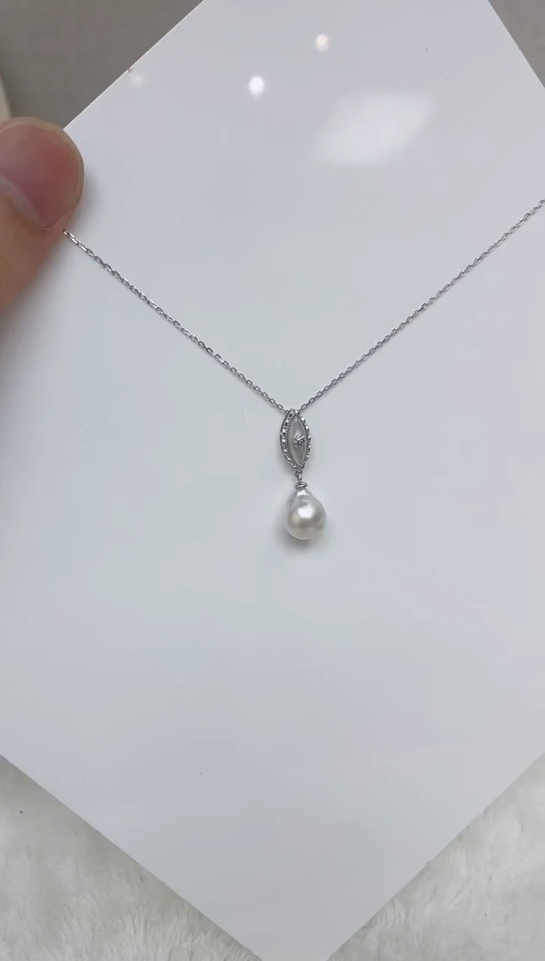 海水珍珠银S925镶嵌颈饰