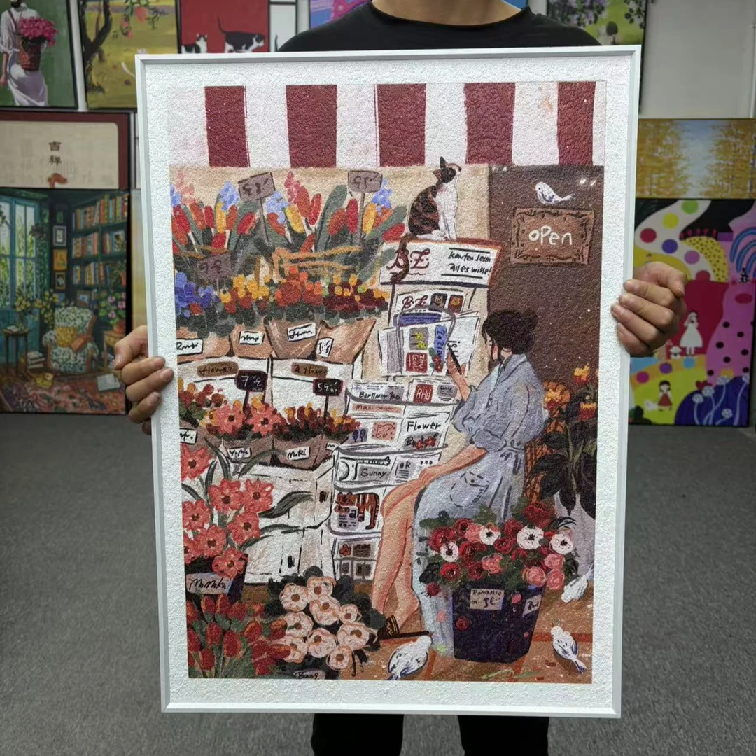 少女北欧抽象客厅装饰画沙发背景墙卧室艺术挂画5070