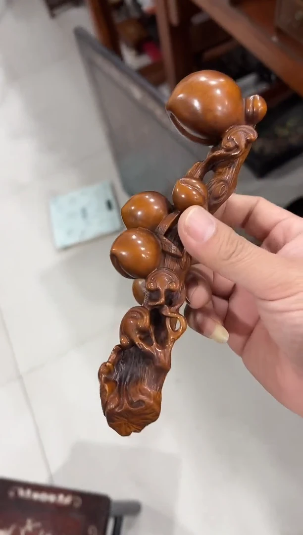 黄杨福禄万代摆件