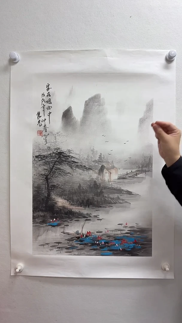 国画张隽先-山水国画