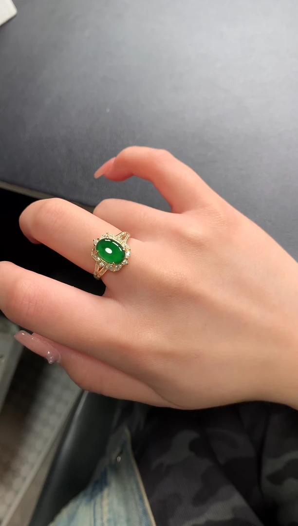 【闪购商品】翡翠戒指银S925镶嵌51241