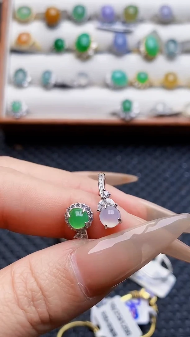 银S925镶嵌戒指翡翠1876