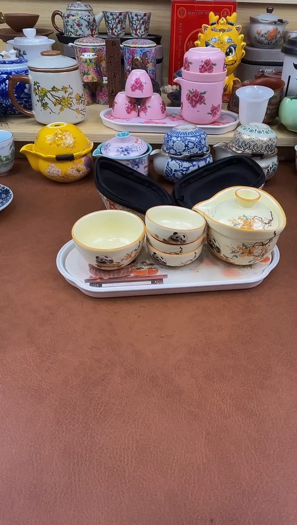 陶瓷茶具摆件旅行套组