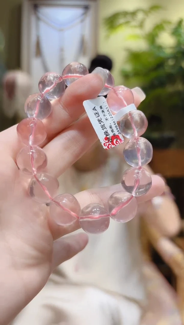 【闪购商品】水晶手串未镶嵌菠萝珠粉水晶手串18/13.1