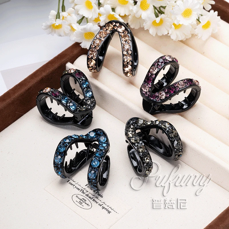 亚克力/树脂v字夹高马尾抓夹减龄百搭小抓夹