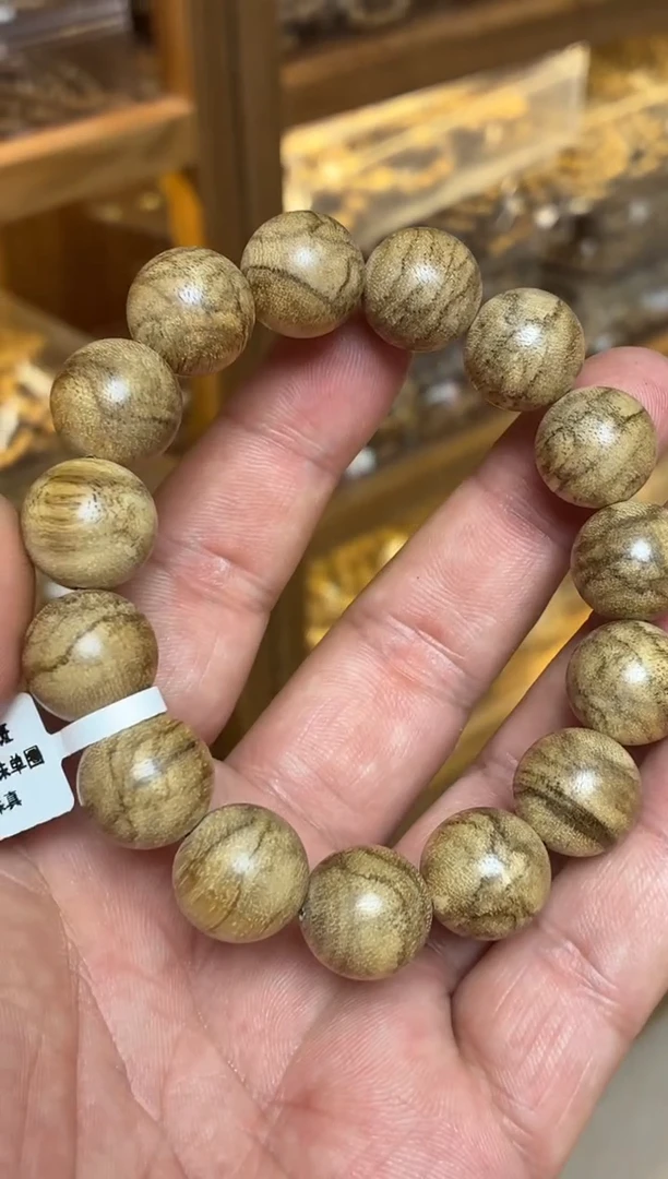 沉香手串 达拉干圆珠单圈虎斑1.5多样性发其一