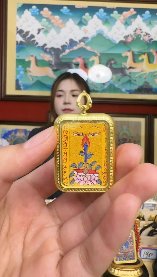 吊坠文老师-热贡纯手绘-安安