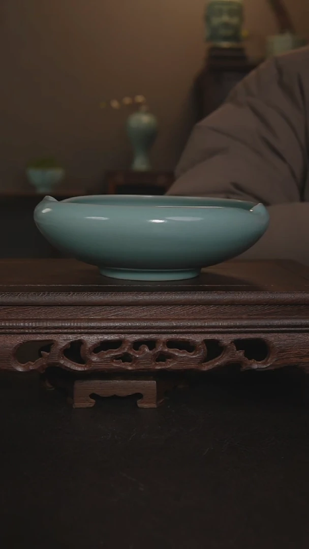 摆件瓷仿古釉手工茶洗