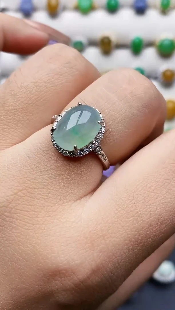 银S925镶嵌戒指翡翠1226