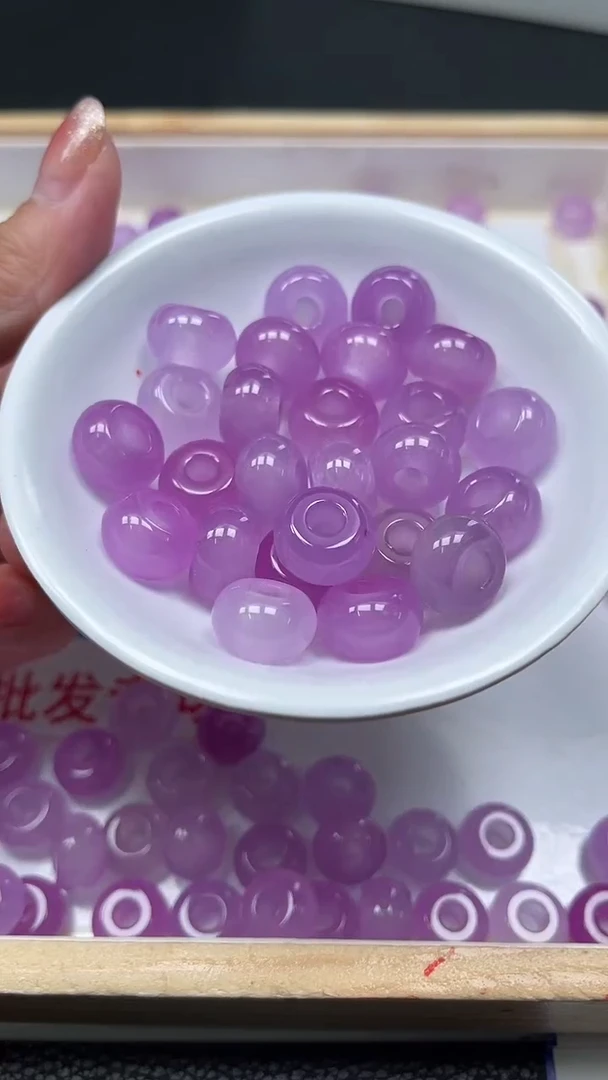 未镶嵌散珠玛瑙/玉髓D627 冰紫 面包扣内5mm5个9.9元