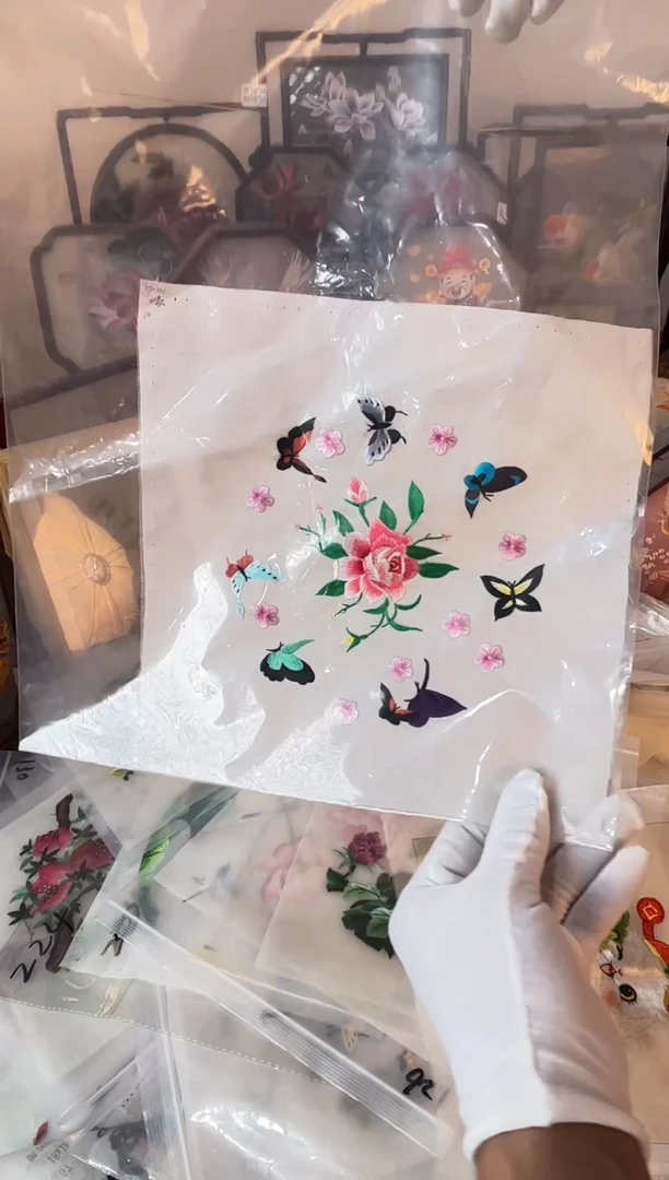 织绣纯手工苏绣双面绣绣布