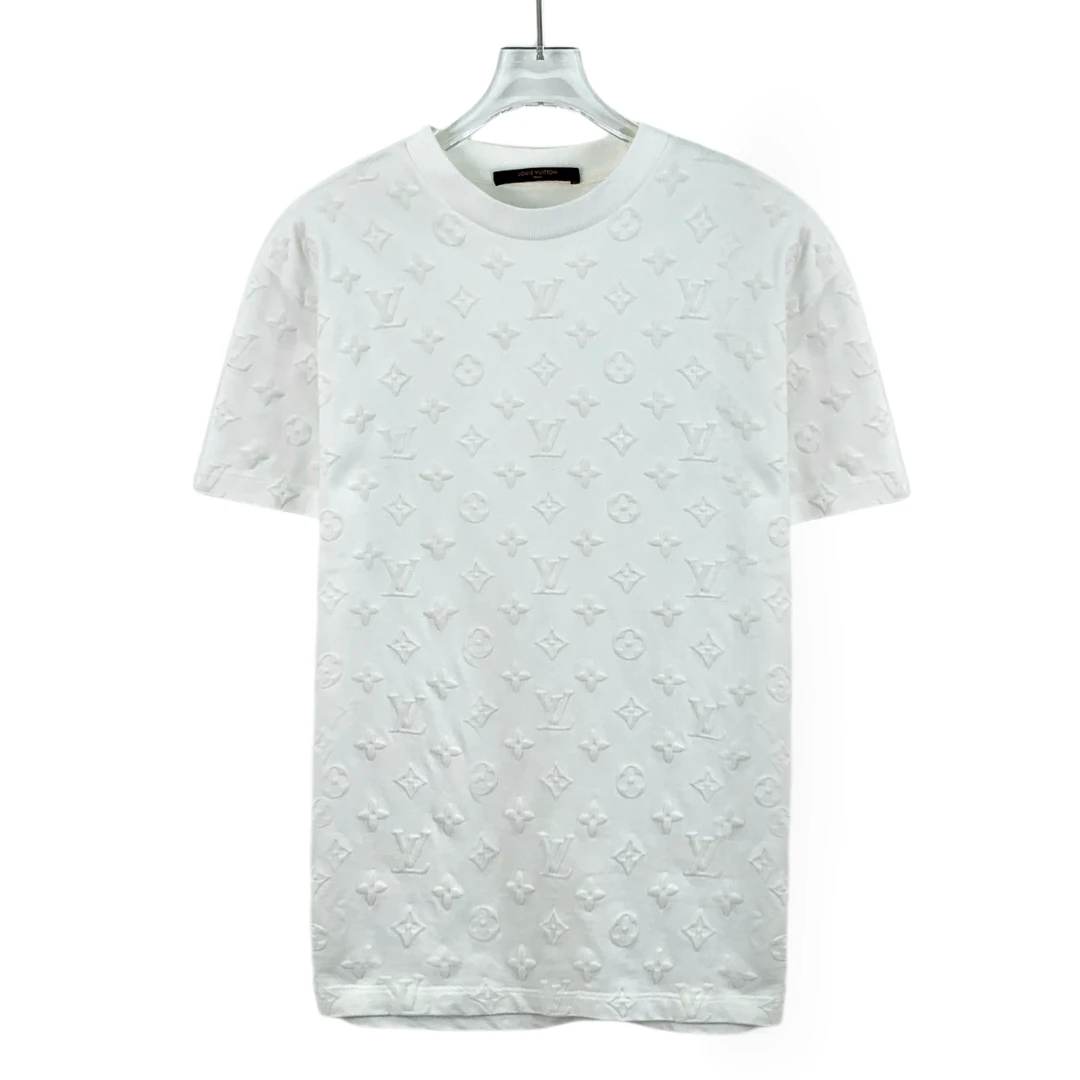 95新 LouisVuitton/路易威登  CM0338 logo浮雕满印圆领短袖 XS码