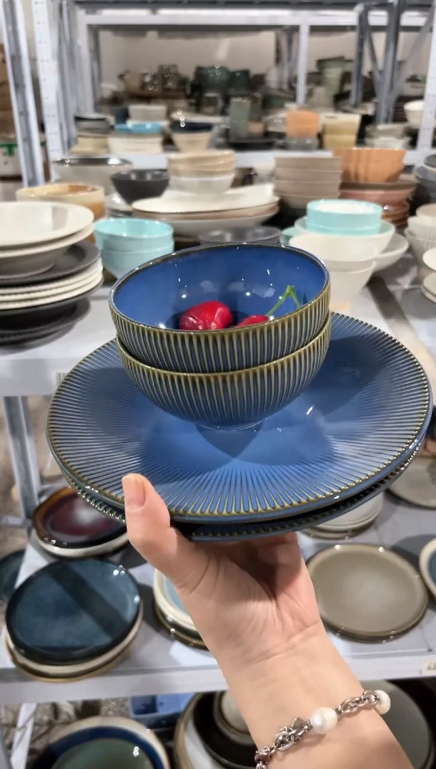 【闪购商品】瓷片外贸尾货瑕疵满20包邮X4 蓝色四件套