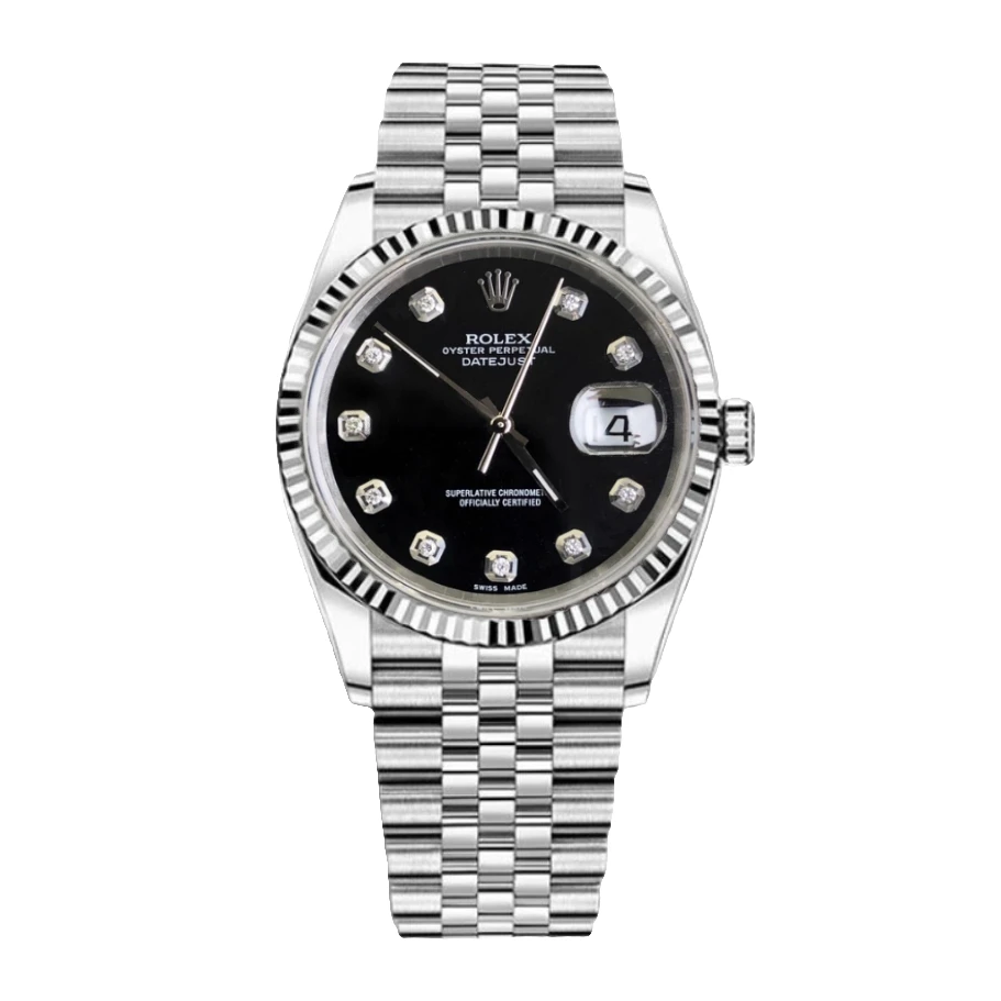 99新 Rolex/劳力士 日志系列/36mm/黑盘原钻/自动机械/单表