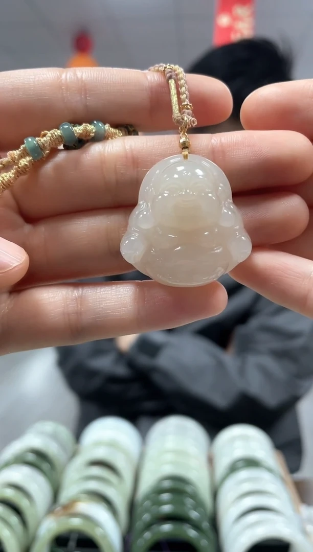 【闪购商品】和田玉颈饰未镶嵌藕粉挂件一件