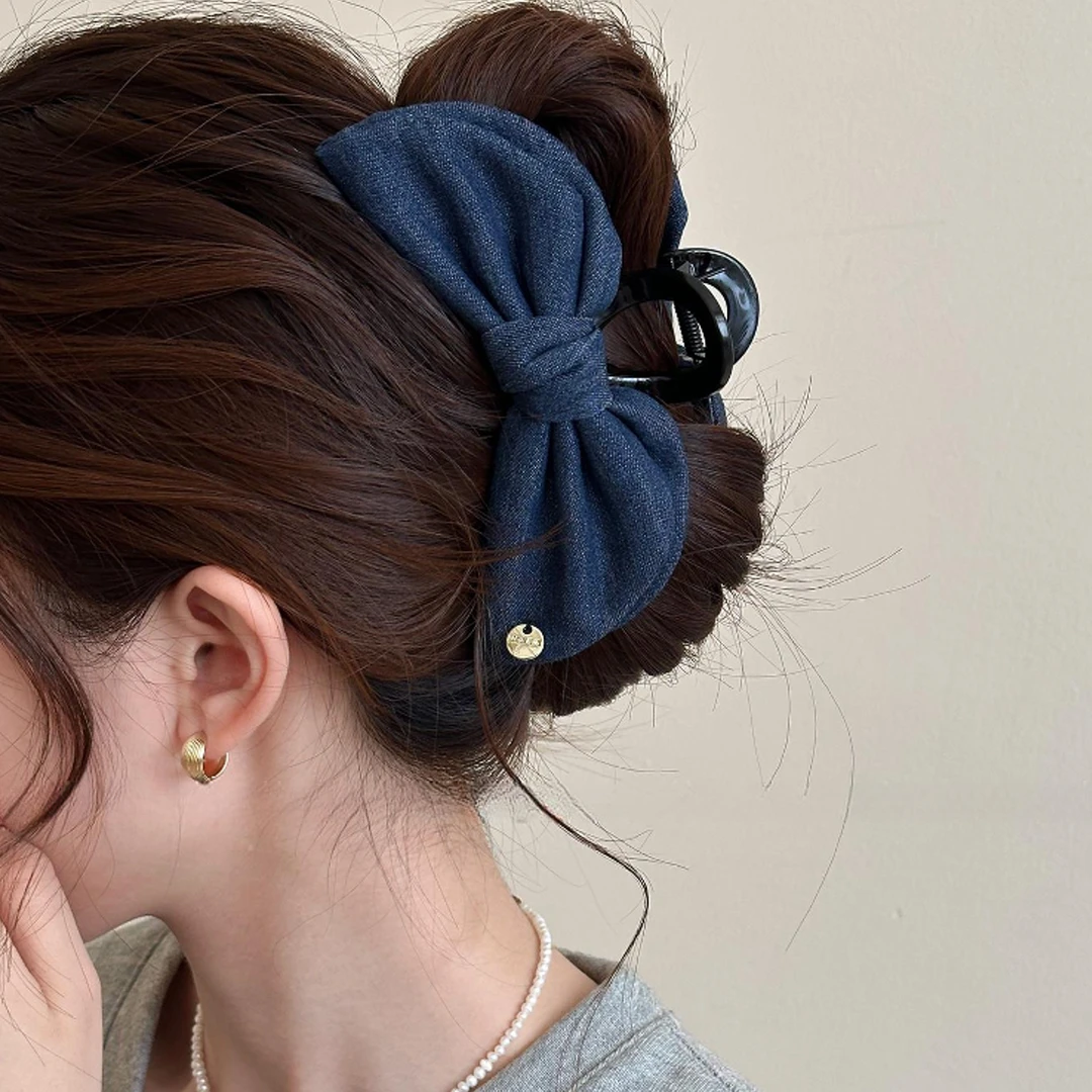 韩国高端蝴蝶结抓夹女后脑勺盘发鲨鱼夹半扎发发夹秋冬高级感发饰