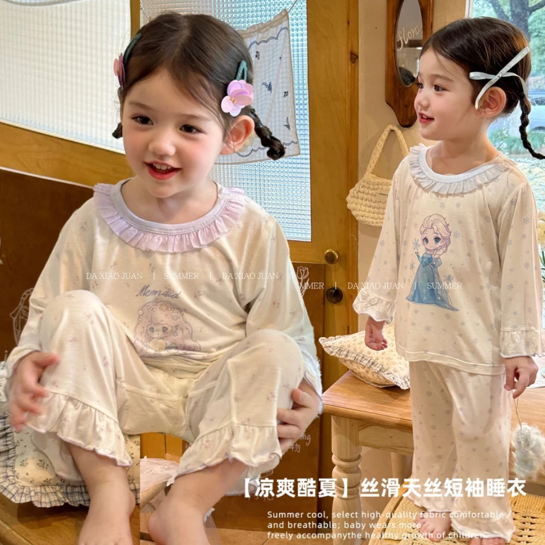 亲子款优可丝卡通儿童七分袖家居服套装25T67