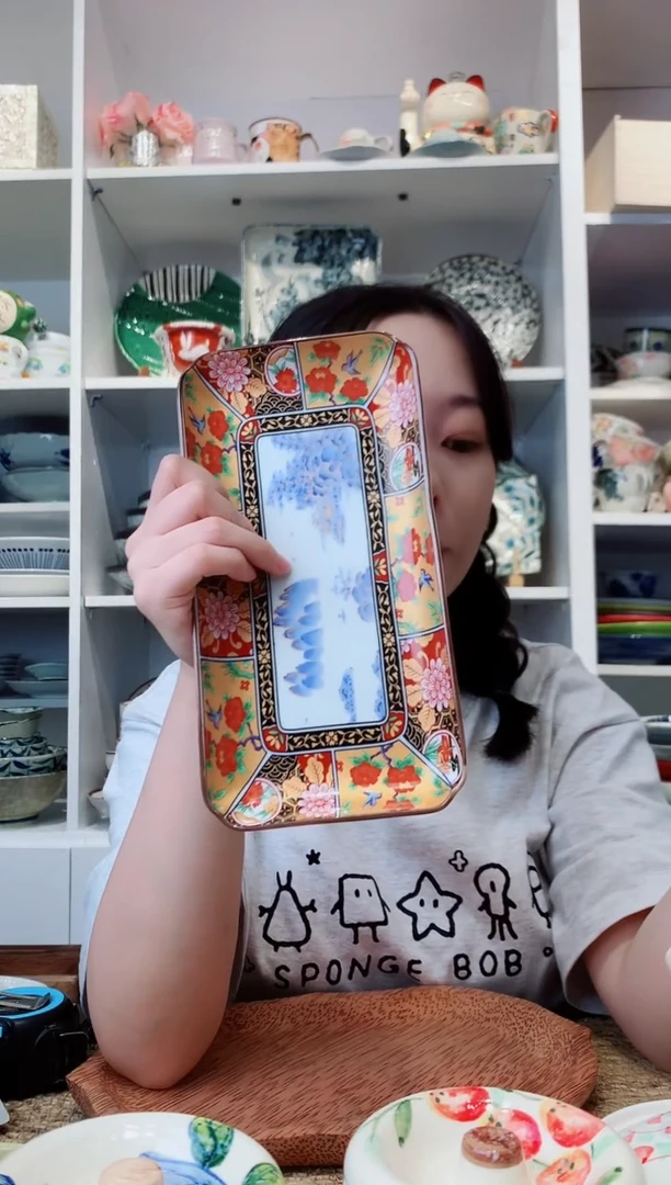 陶瓷【孤品】古伊万里长方盘