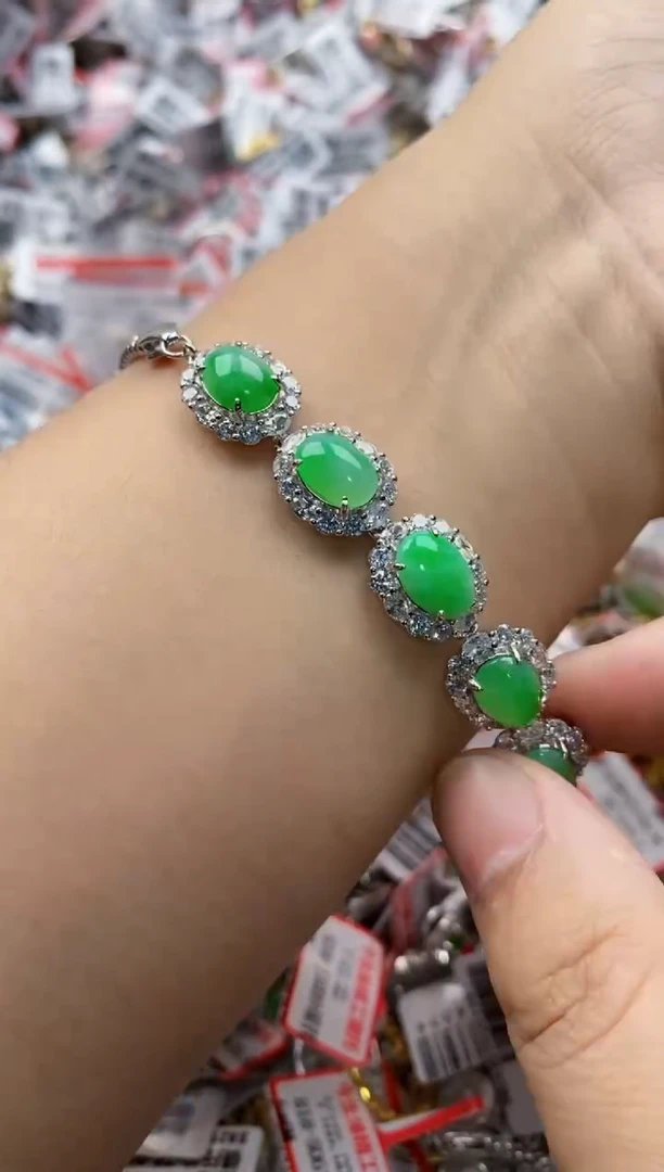 翡翠戒指银S925镶嵌55555555    8