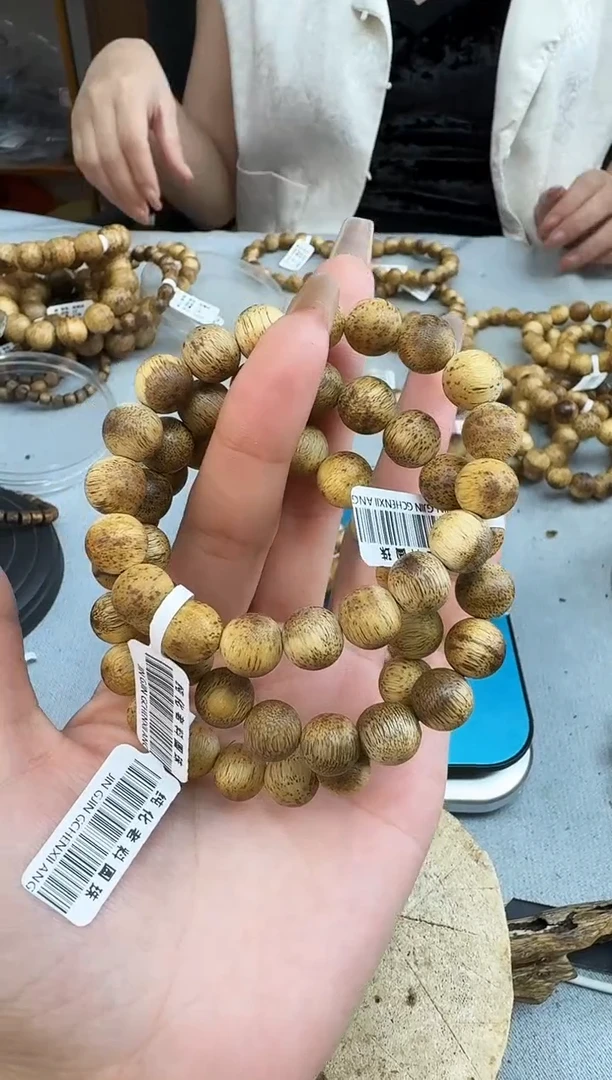 沉香手串1.0海南麻丝油圆珠单圈多样性发一