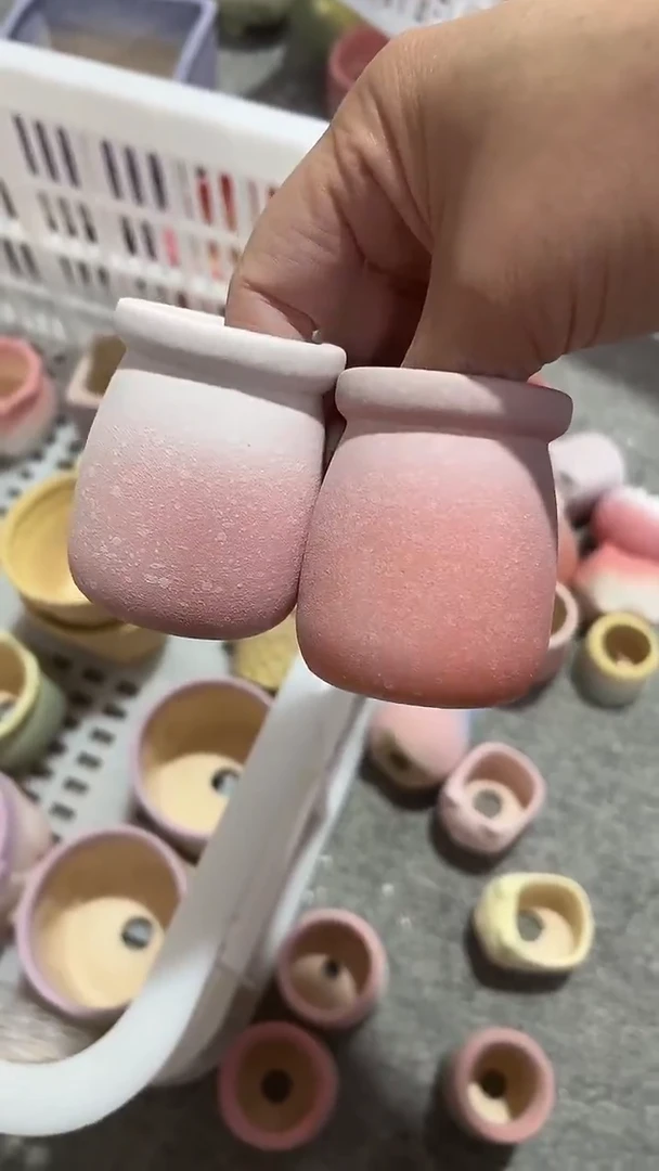 末**丶麦饭石粗陶多肉花盆微瑕两个