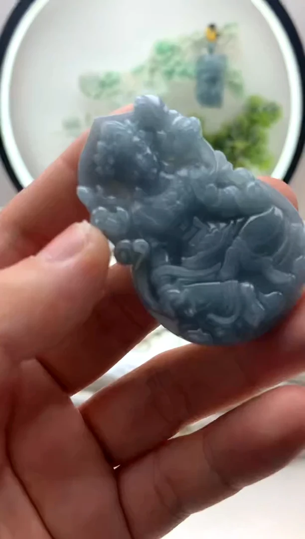 翡翠未镶嵌颈饰度母观音1