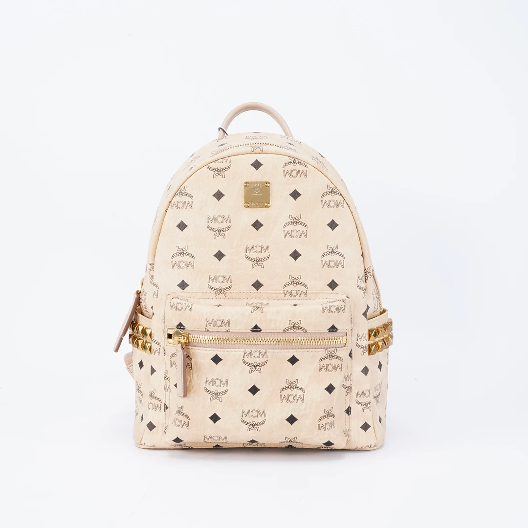 95新 MCM 【MCM专属12】双肩包小中号米色/BG22006604