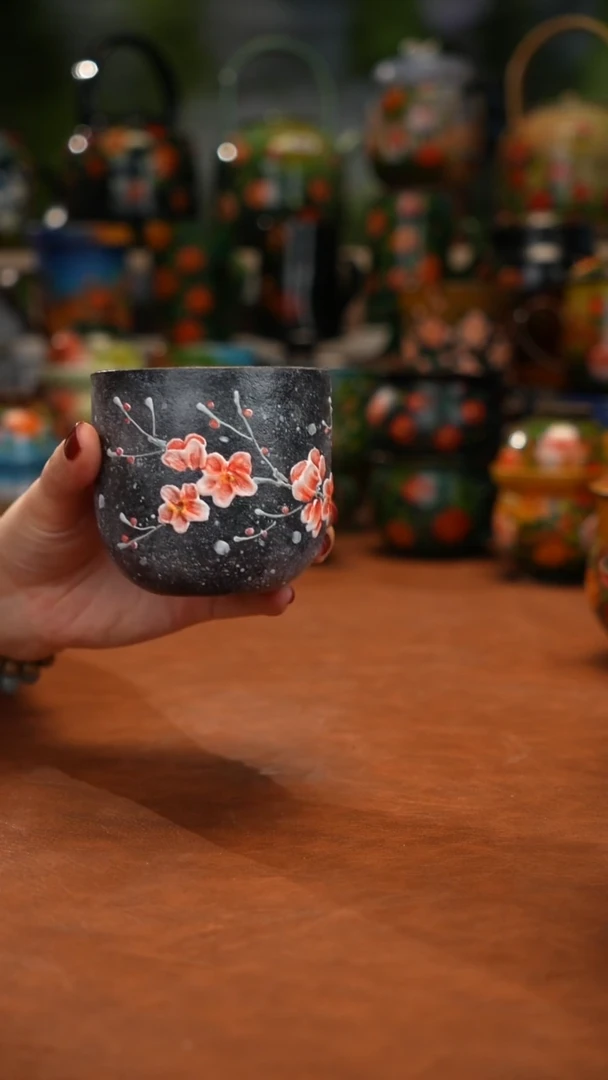 紫砂油画手绘釉下彩
