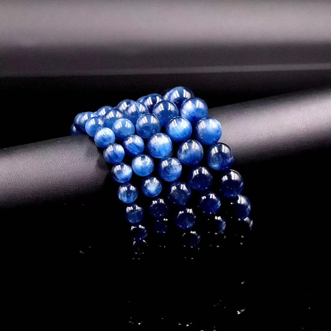 天然藏收级玉化猫眼蓝晶石手串D9722-尺寸可选多样性发一