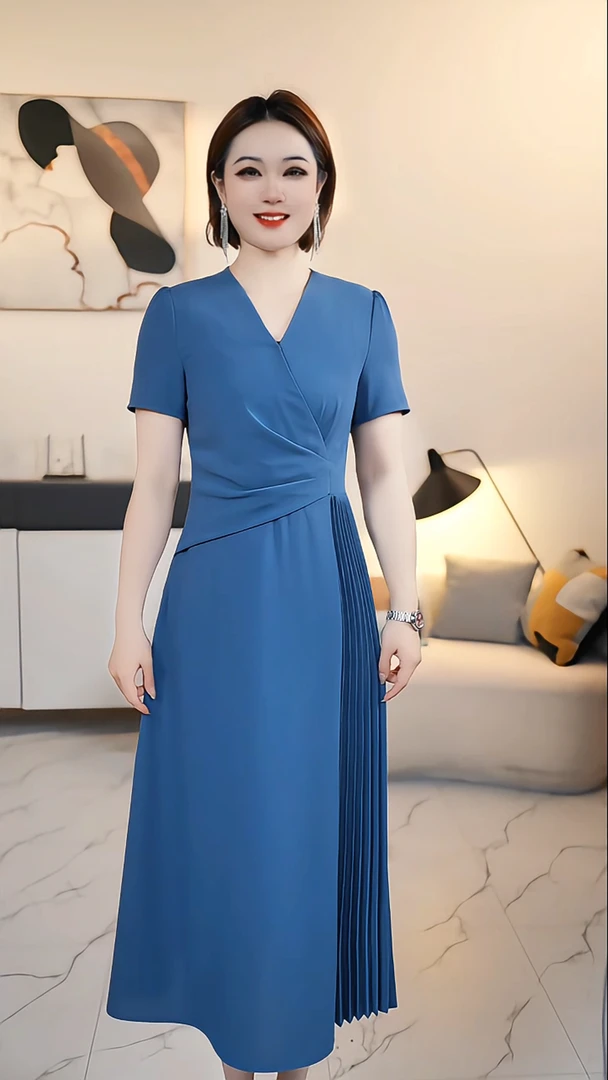 【薇薇自在】A 高端大码原创遮肉显瘦连衣裙 A8839